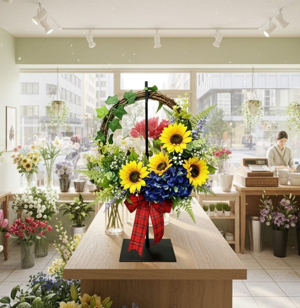 wreath display stand
